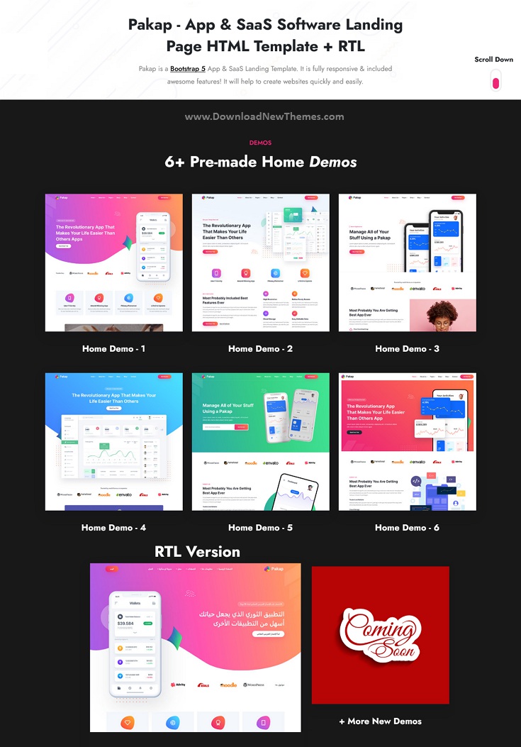 Pakap - App & SaaS Software Landing Page HTML Template